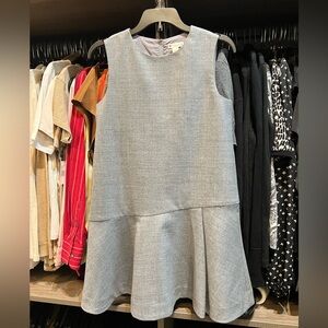 Girls CrewCuts Gray Wool Jumper Dress, Sassy Back Zipper Asymmetrical Seam Sz 10